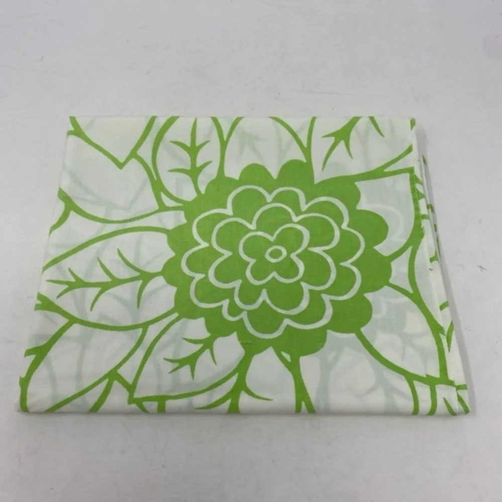 Vtg 60s 70s Pillowcase Mod Green Floral No Tags Funky Groovy Psychedelic‎ Boho